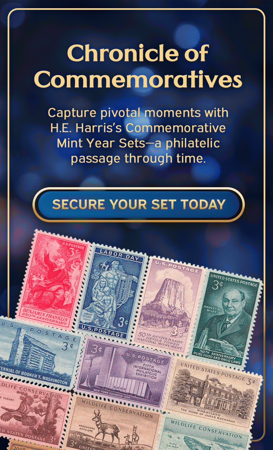 H.E. Harris Commemorative Mint Year Sets