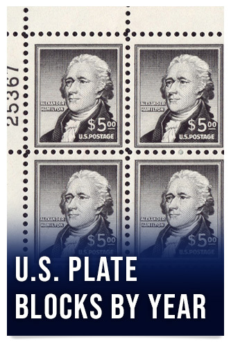 H.E. Harris U.S. Plate Blocks By Year
